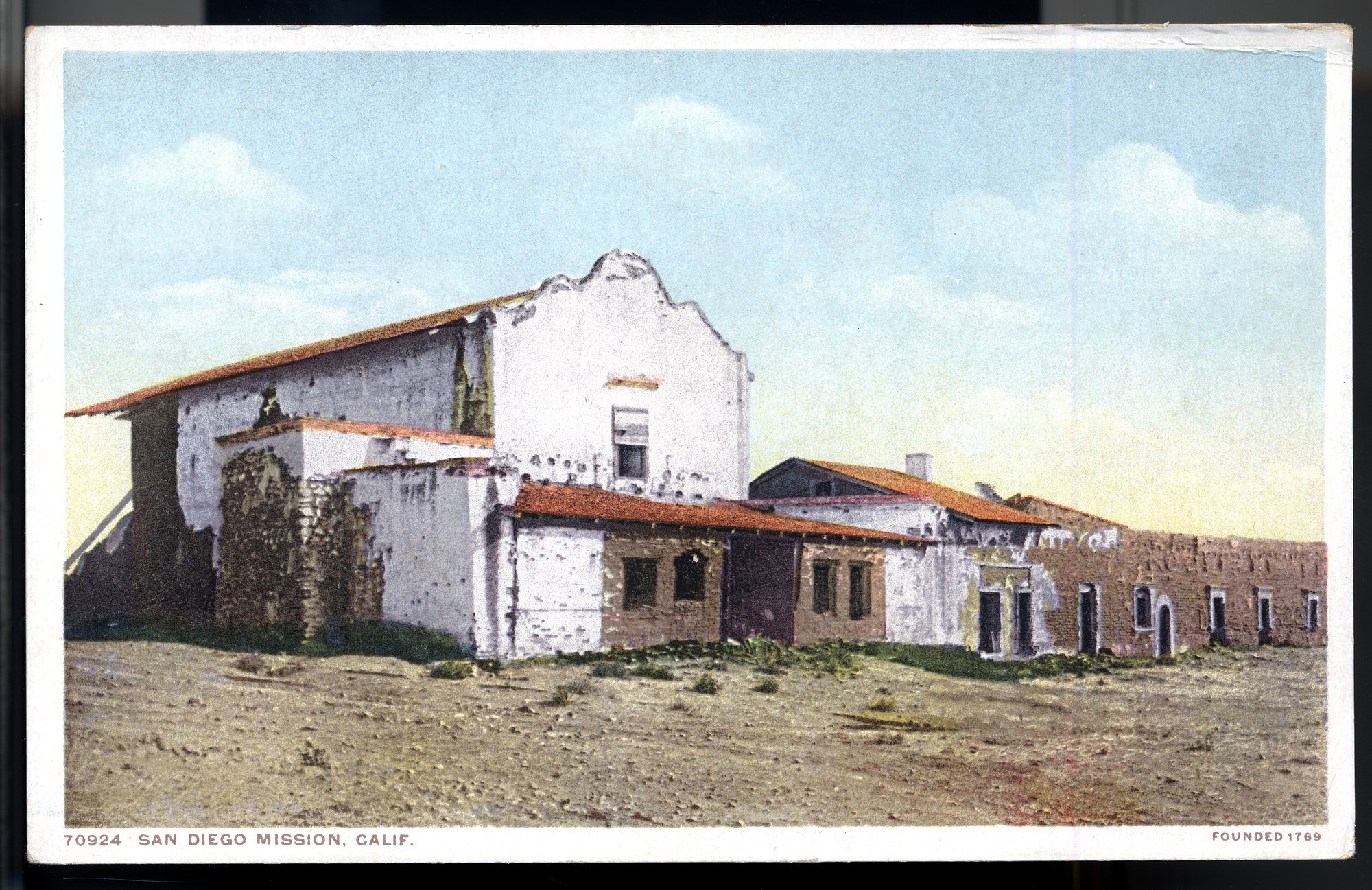 Postcard 02 – San Diego Mission, Calif. Founded 1769. Detroit Publishing Company. ca 1910. NMAH 1986.0639.2015.