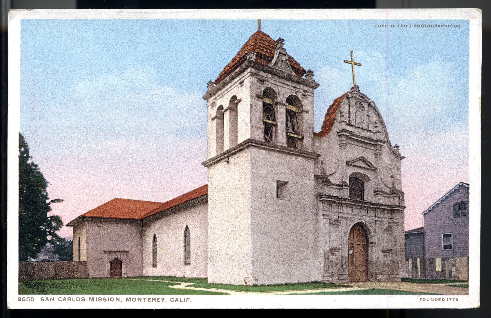 Postcard 06 – San Carlos Mission, Monterey, California. Founded 1770. Detroit Publishing Company. ca 1910. NMAH 1986.0639.2053.