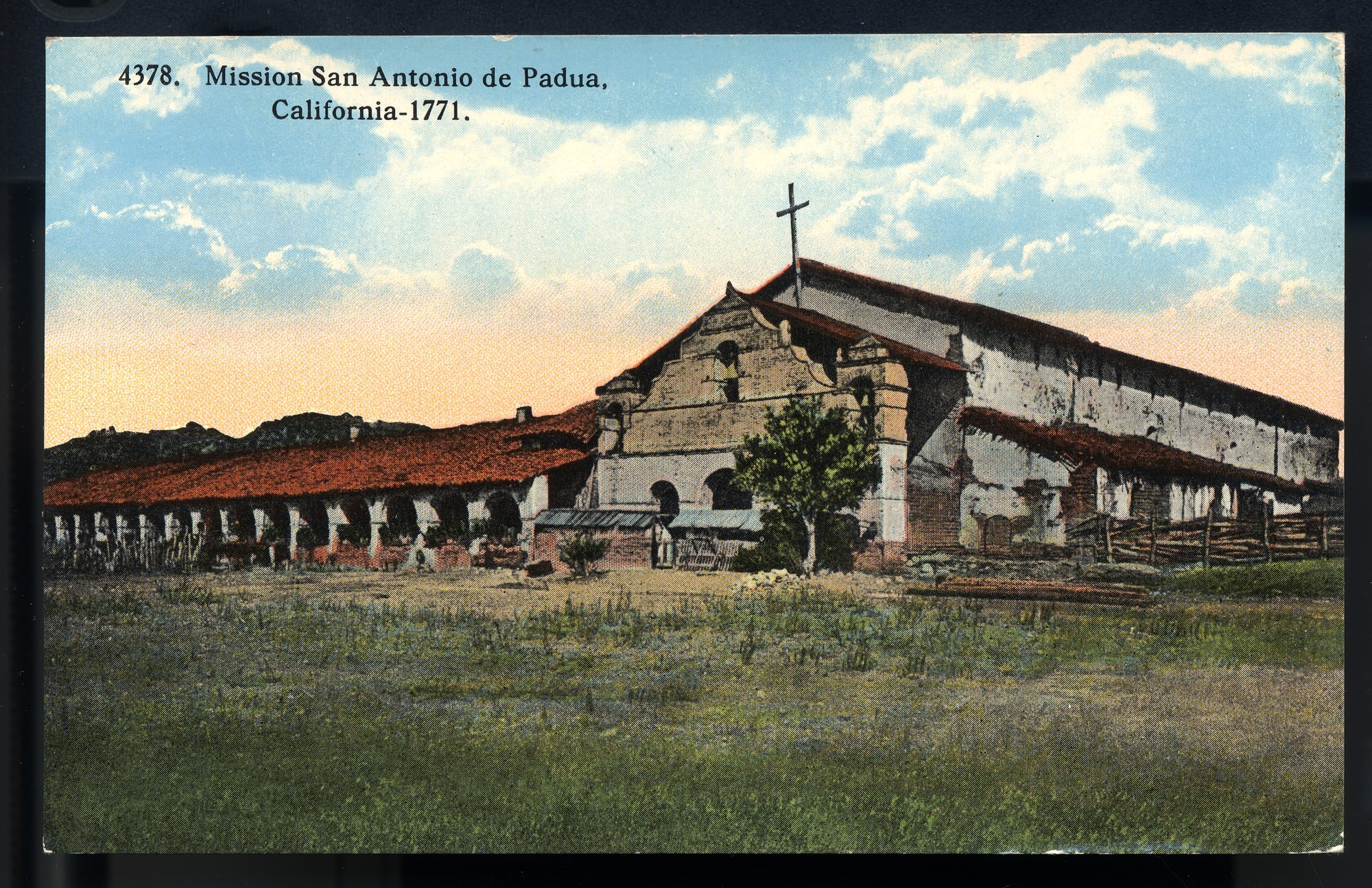 Postcard 10 – Mission San Antonio de Padua, California – 1771. I. L. Eno Company. Curt Teich Company. ca 1914. NMAH 1986.0639.0325.