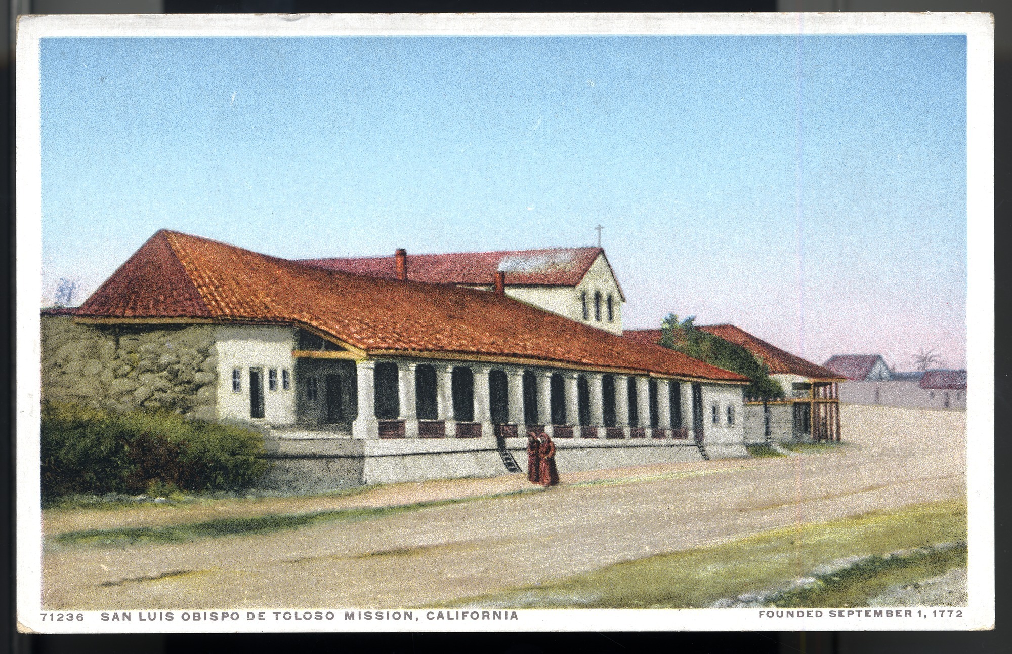 Postcard 20 – San Luís Obispo De Toloso Mission California. Founded September 1, 1772. Detroit Publishing Company. ca 1910. NMAH 1986.0639.2051.