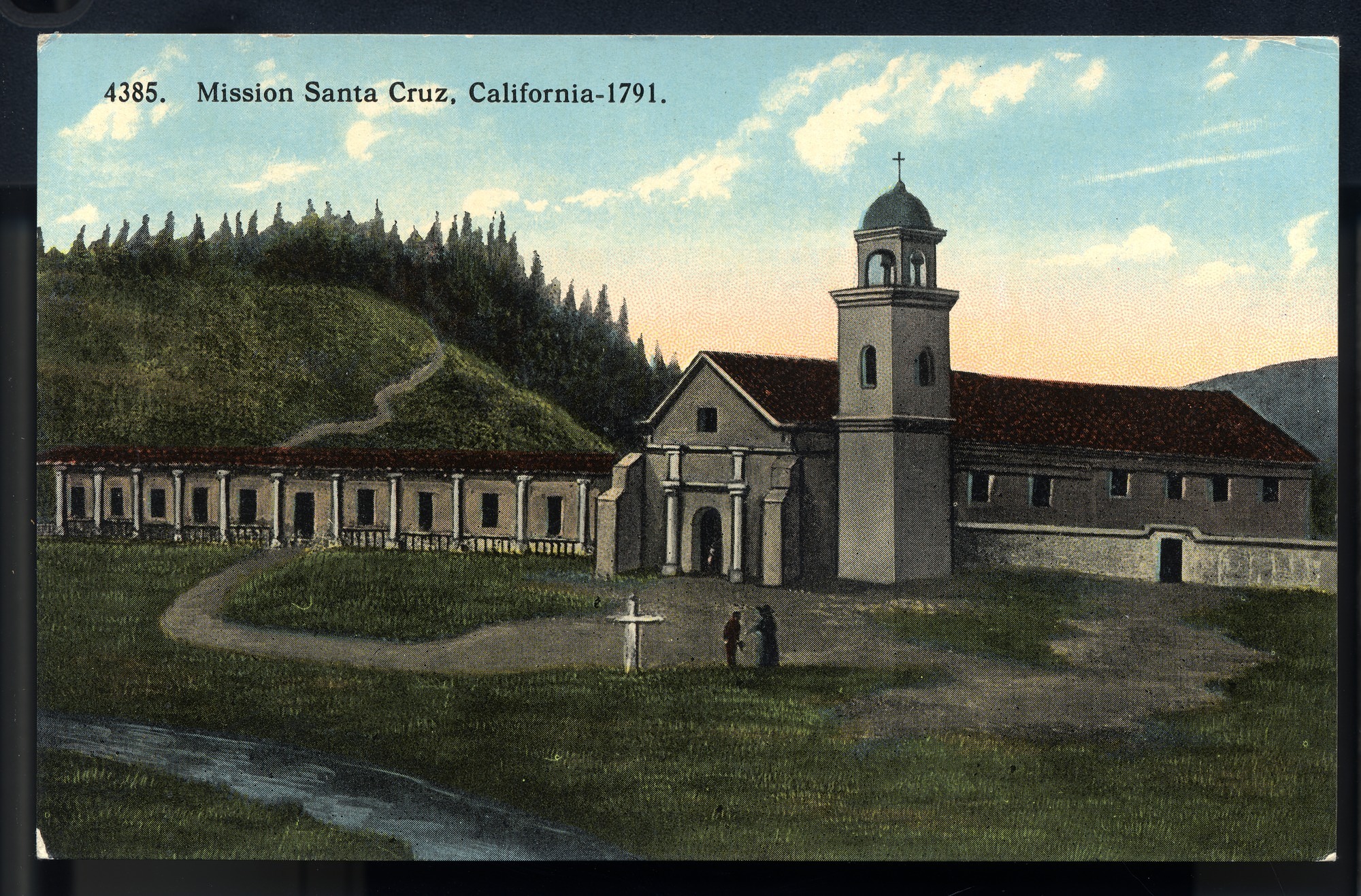 Postcard 43 – Mission Santa Cruz, California – 1791. I. L. Eno Company. Curt Teich Company. ca 1914. NMAH 1986.0639.0318.