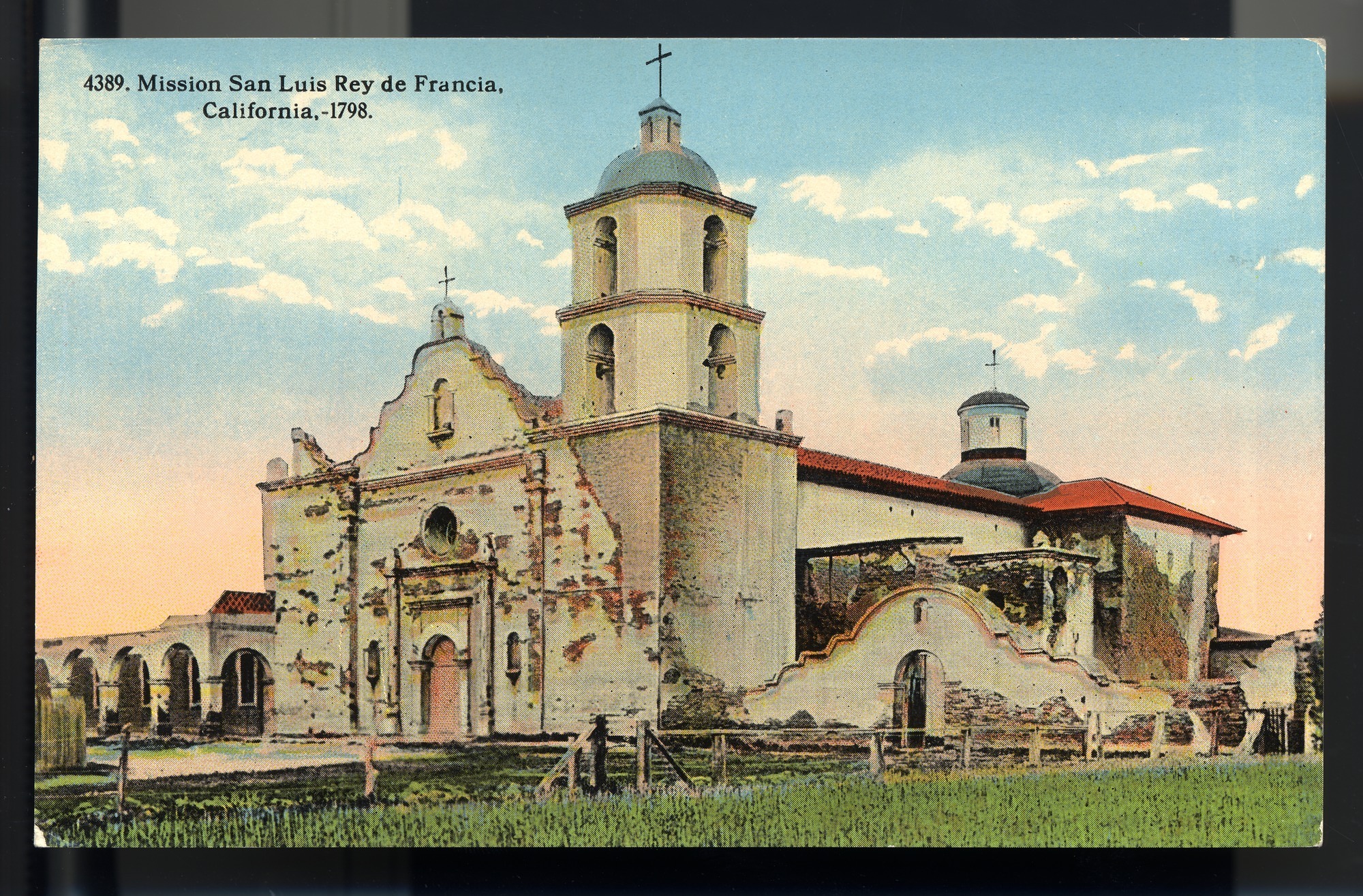 Postcard 56 – Mission San Luis Rey de Francia, California - 1798. I. L. Eno Company. Curt Teich Company. ca 1914. NMAH 1986.0639.0312.