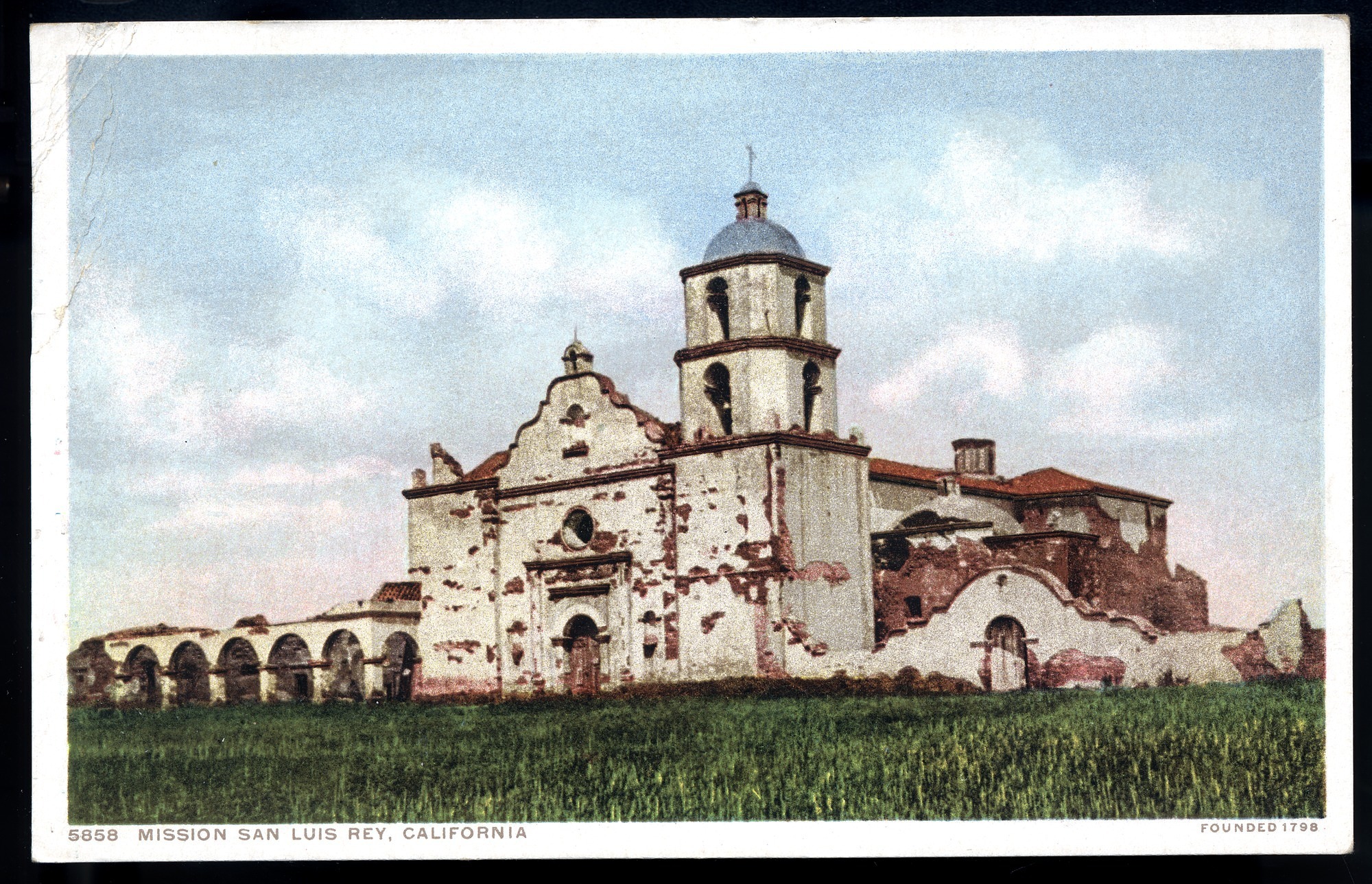 Postcard 57 – Mission San Luis Rey, California. Founded 1798. Detroit Publishing Company. ca 1910. NMAH 1986.0639.2017.