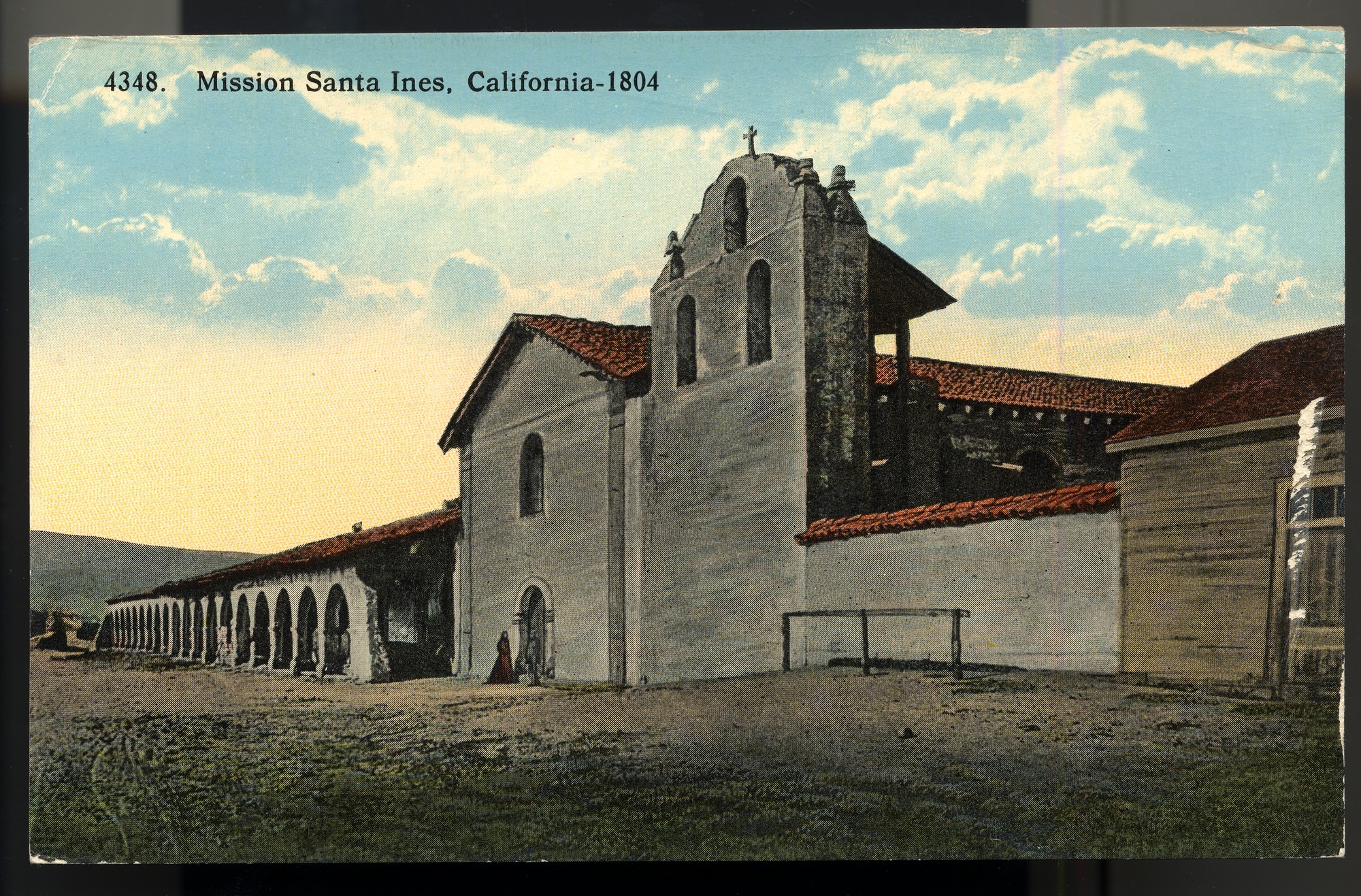 Postcard 59 – Mission Santa Inés, California - 1804. I. L. Eno Company. Curt Teich Company. ca 1914. NMAH 1986.0639.0321.