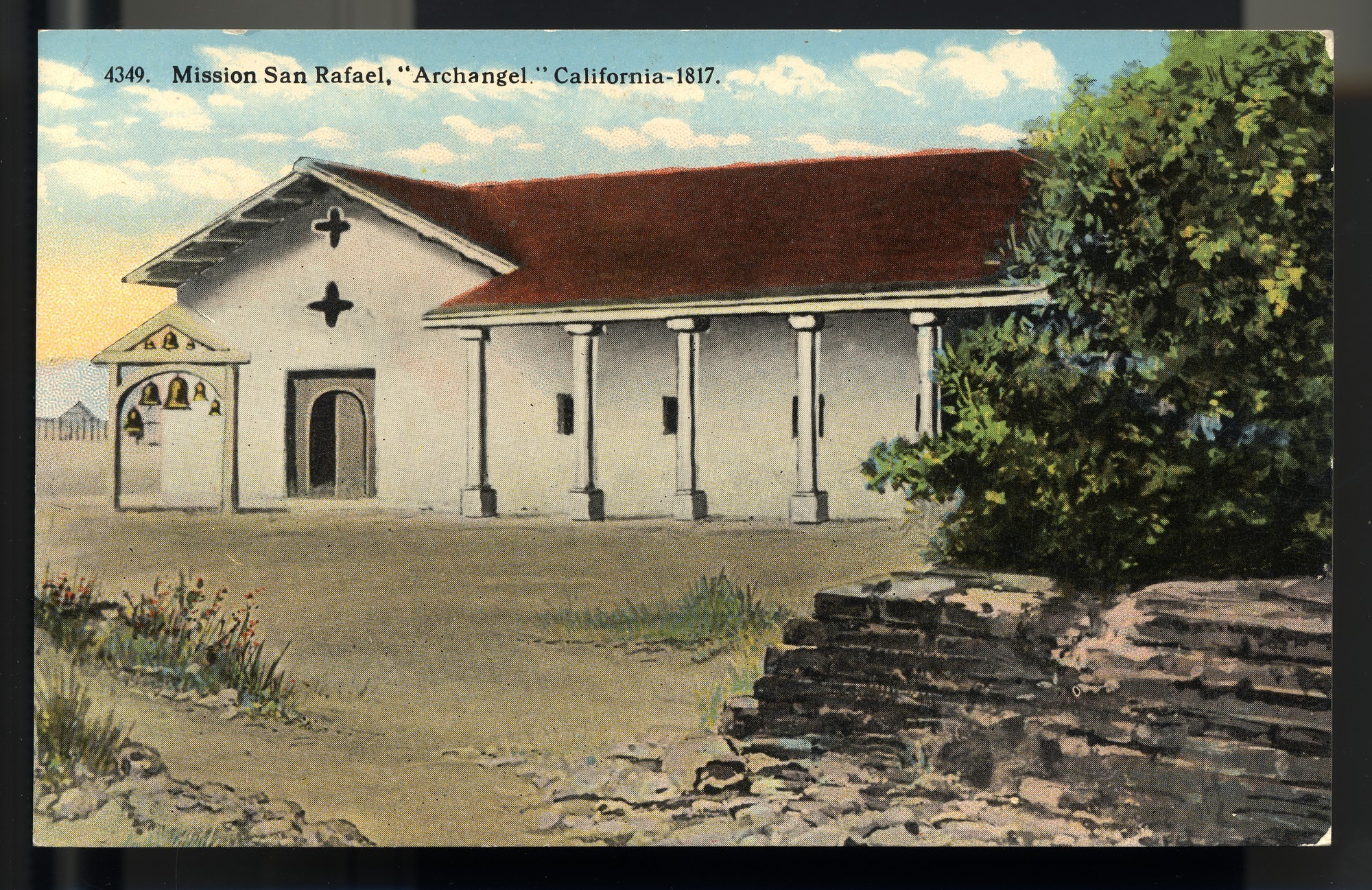 Postcard 62 – Mission San Rafael, Arcangel. California - 1817. I. L. Eno Company. Curt Teich Company. ca 1914. NMAH 1986.0639.0316.