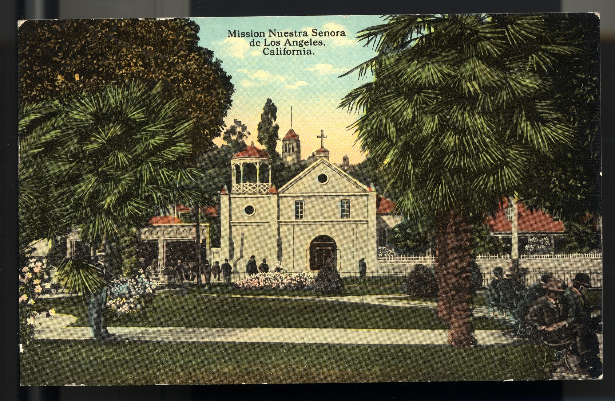 Postcard 65 – Mission Nuestra Señora de Los Ángeles, California. Eno & Matteson. Curt Teich Company. ca 1915. NMAH 1986.0639.0596.