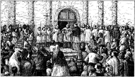 Reception of Bishop García Diego at Santa Barbara Mission Church, 1843 - A. F. Harmer