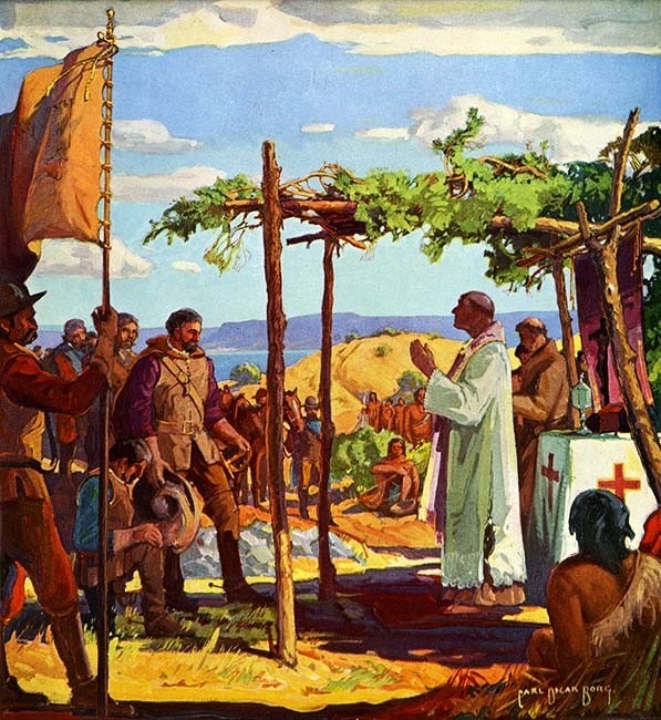 Founding of Mission San Diego - Painting of Carl Oscar Borg