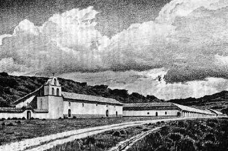 Old picture of Mission La Purisima Concepción