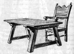Old chair and table of the Mission