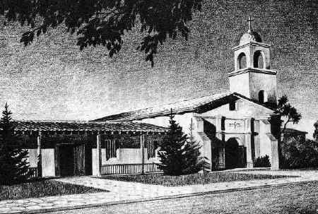 A sketch of the old mission Santa Cruz