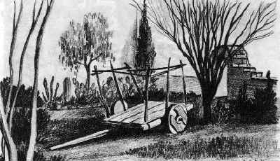 An handcart used to carry out daily routine at the Mission