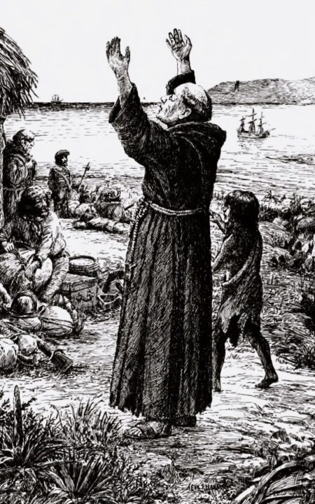 Fr. Serra thanks God for the arrival of the San Antonio in San Diego on March 19 1770 - A. F. Harmer