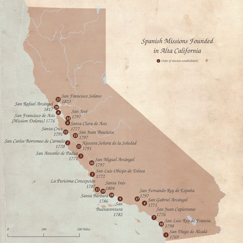 Spanish Missions Founded in Alta California